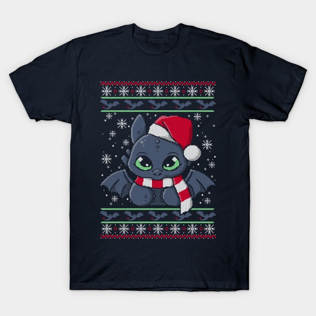 Dragon night fury ugly christmas sweater T-Shirt by NemiMakeit